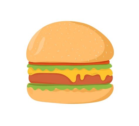 Grote burger met vlees, smeltende kaas en sla tussen de broodjes ...