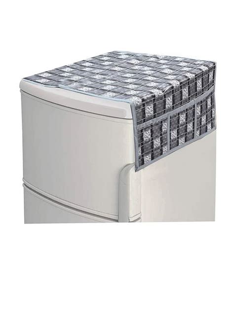 Free Size Fridge (Refridgerator) Top Cover with 6 Utility Pockets (3 ...