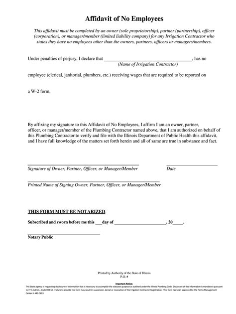 IL Affidavit of No Employees - Fill Out, Sign & Share Online | pdfFiller