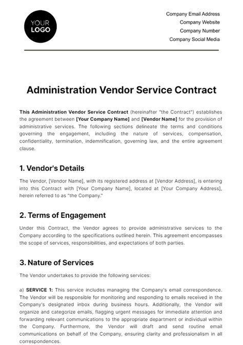 Image result for Procurement Service Contract Template