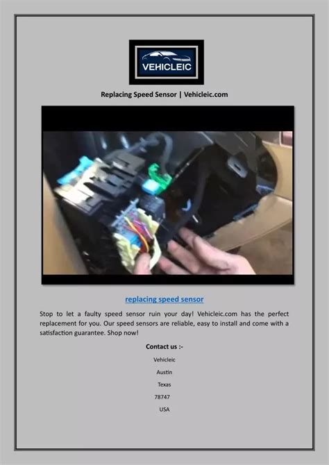 Vehicle Speed Sensor Replacement 的图像结果