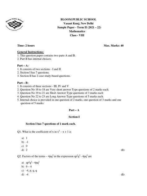 Class 8th Math Nas Sample Paper 5 Solution 的图像结果