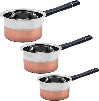Buy Stainless Steel Non Induction Sauce Pan, Milk Pan/Tea Pan Set of -4 ...