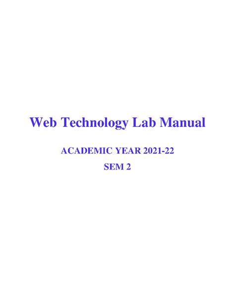 Web Technology Lab Manual - Web Technology Lab Manual ACADEMIC YEAR ...