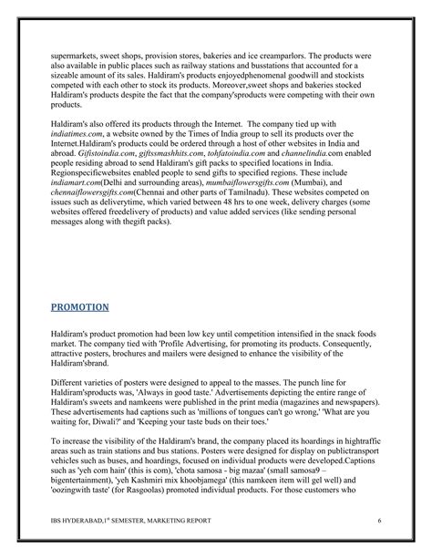 Haldirams 4p's analysis report | DOCX
