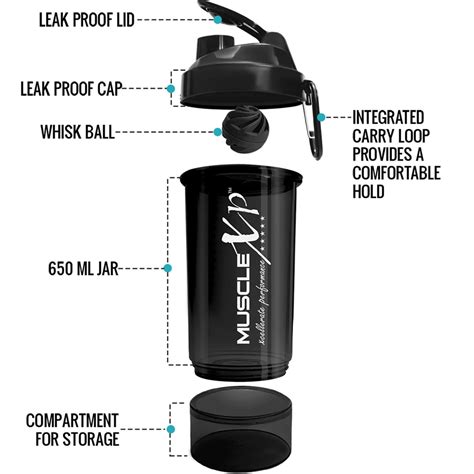 Buy MUSCLEXP GYM SHAKER PRO XP BLENDER 650 ML WITH COMPARTMENT FOR ...