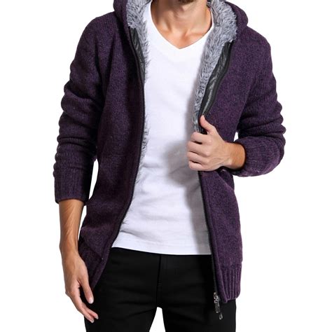 GBSYEWXS Pullover Sweater For Men Hooded Long Sleeve Fleece Gentleman ...