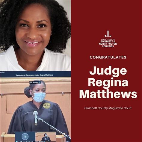 We want to congratulate Judge Regina Matthews on her appointment to the ...
