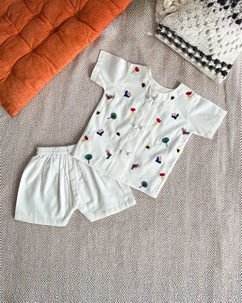 Bhaakur White Jhabla Set-Dash of Colors-GOTS Certified Cotton Voile-For ...