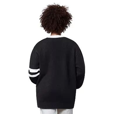 Women's Starter Black Philadelphia Eagles Back Shot Button-Up Cardigan