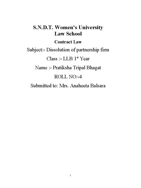 489761109 Dissolution of partenership firm - S.N.D. Women’s University ...