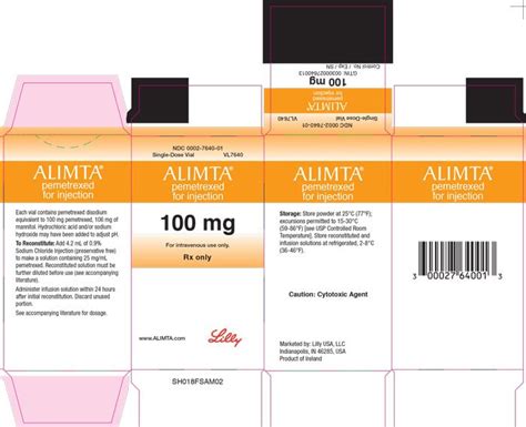 Alimta - FDA prescribing information, side effects and uses