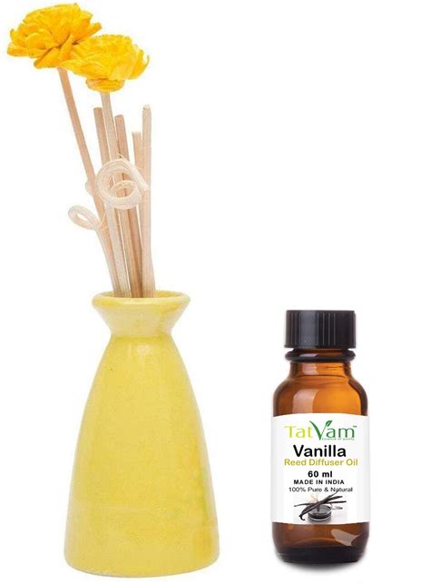Tatvam Scented Reed Diffuser Ceramic Pot Gift Set with 7 Reed Stick and ...