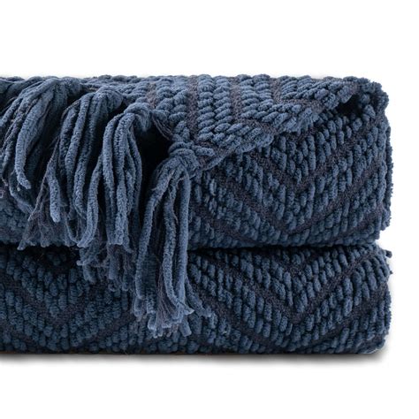 BATTILO HOME Navy Blue Throw Blanket for Couch, Super Soft Cozy Warm ...