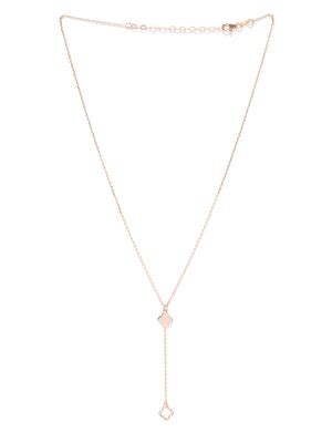 Buy Carlton London Rose Gold Plated Long Necklace Online