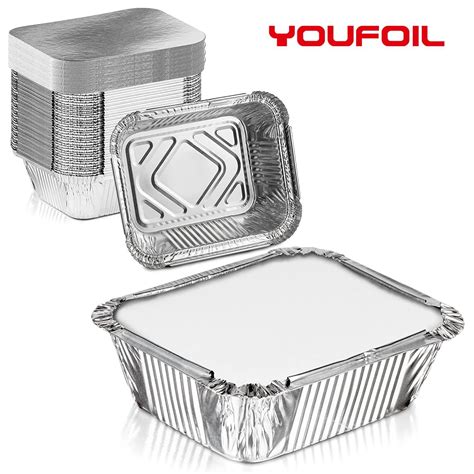 Microwave Oven Safe Disposable Aluminum Foil Tray 1 Lb Foil Pan with ...