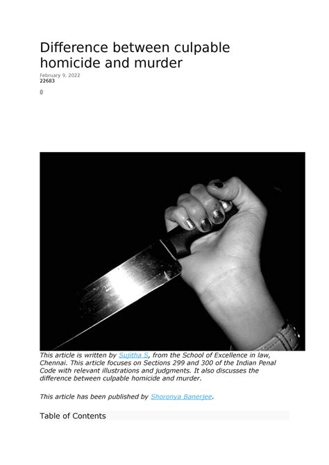 Difference between culpable homicide and murder - Difference between ...