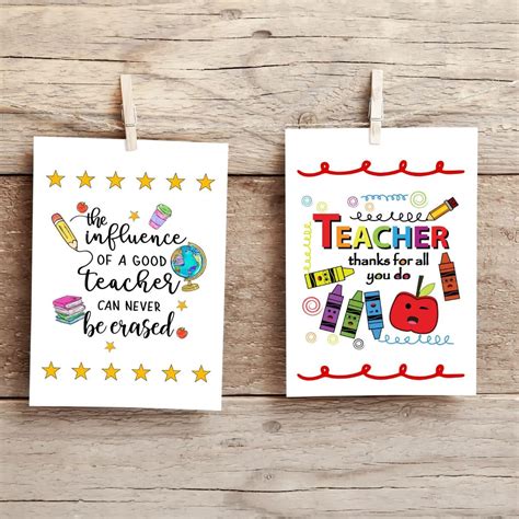 Free Teacher Appreciation Printable Cards - Life is Sweeter By Design