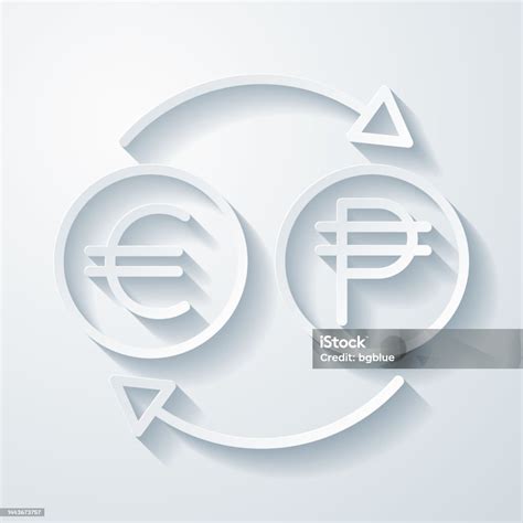 Vetores de Câmbio Euro Peso Ícone Com Efeito De Corte De Papel Em Fundo ...