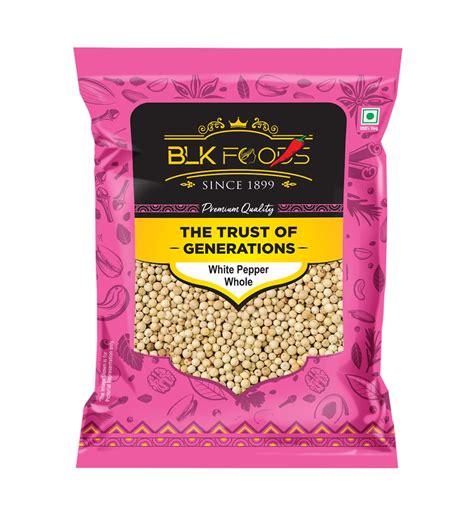 BLK Foods4 X 400gWhite Pepper Whole (Safed Mirch Sabut) (Select, 4 X ...