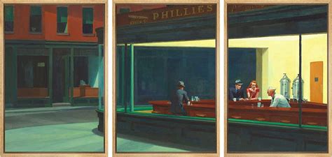 Akania Framed Canvas Print Wall Art Set Nighthawks by Edward Hopper ...