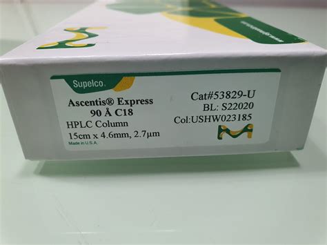 Item number: 53829-U HPLC Column Ascentis Express C18, 2.7 µm, 150 x 4. ...