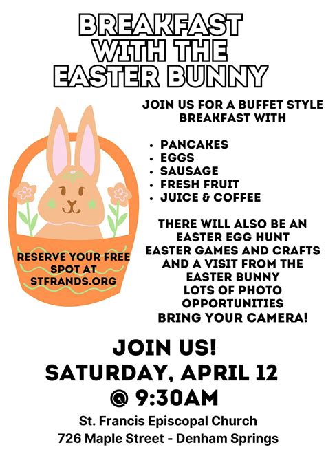Breakfast with the Easter Bunny, St Francis Episcopal Church, Denham ...