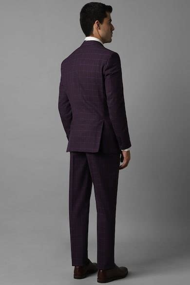 Buy Men Purple Slim Fit Check Party Three Piece Suit Online - 939978 ...