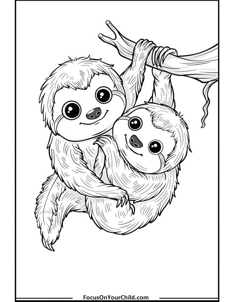 50+ Sloth Coloring Pages (Free PDF Printables)