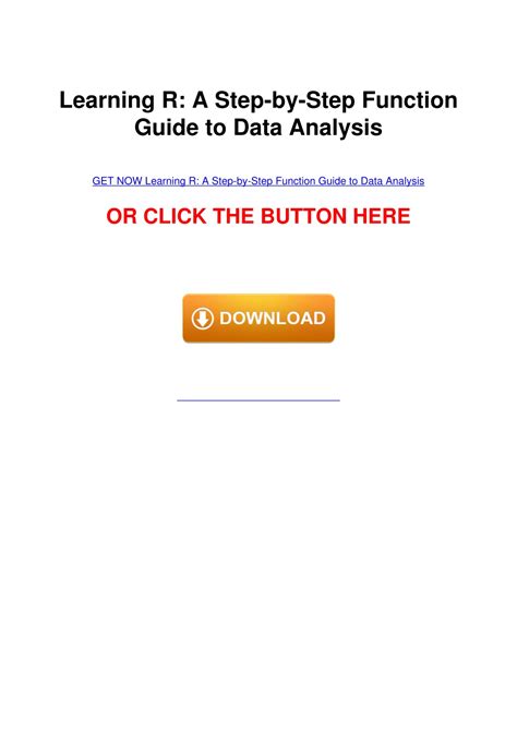 PPT - DOWNLOAD/PDF Learning R: A Step-by-Step Function Guide to Data ...