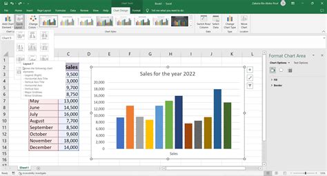 Excel Insert Chart 的图像结果