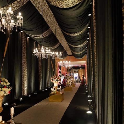 Passage Decor - Sangeet Night | White and gold decor, Wedding entrance ...