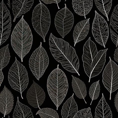 Minimalist leaf patterns in line art illustration design and background ...