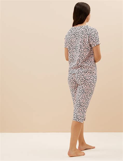 Buy Pure Cotton Leopard Print Pyjama Set at Marks & Spencer