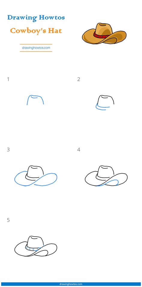 How to Draw a Cowboy Hat - Step by Step Easy Drawing Guides - Drawing ...