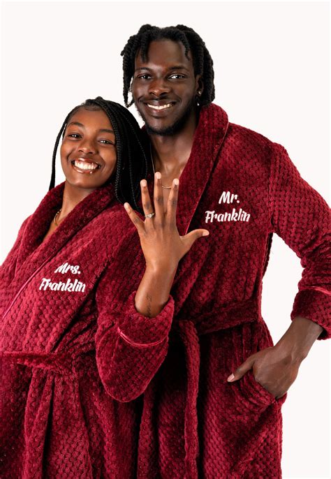 Matching Couple Long Bathrobe, His and Hers Bathrobes, Customized ...