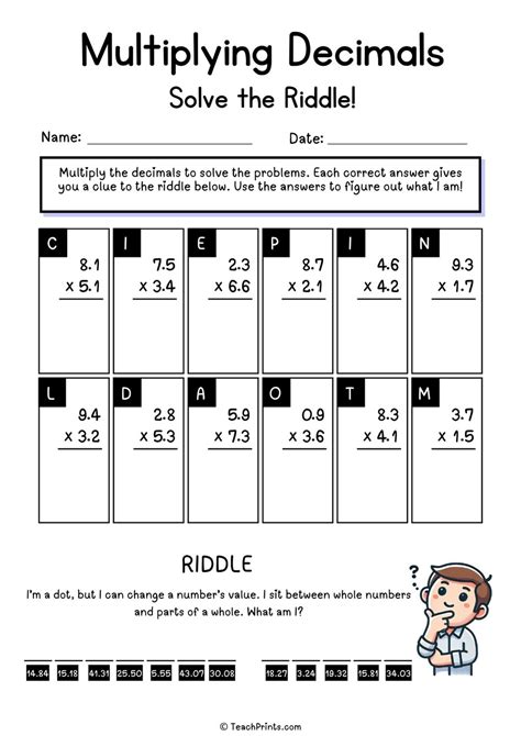 Image result for Multiplying with Decimals Worksheet