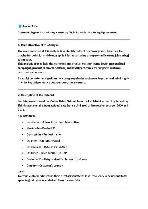 Customer Segmentation Project: Clustering Techniques for Marketing ...
