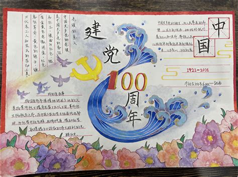 建党100周年手抄报Word模板_千库网(手抄报ID：143922)