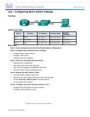 Image result for Lab 1 Configuring Basic Switch Setting