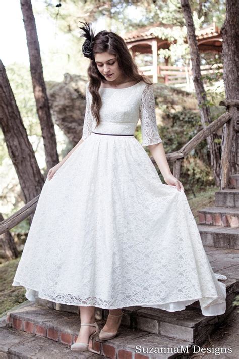 Cream Ivory Cotton Lace Wedding Dress 50s Wedding Dress Full | Etsy