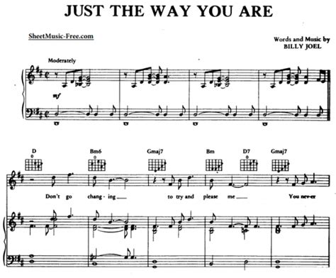 Billy Joel - Just The Way You Are Free Sheet Music PDF for Piano | The ...