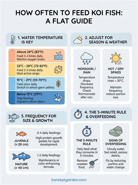 How Often To Feed Koi Fish: Temperature & Seasonal Guide | Konzept Garden