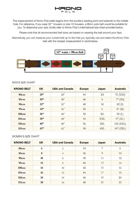 POLO BELT SIZING GUIDE