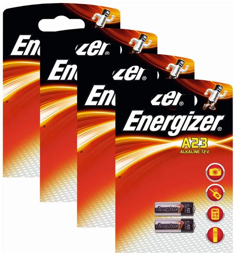 Energizer Original Alkaline Batteries A23 (12 Volts, 4 Packs of 2 ...