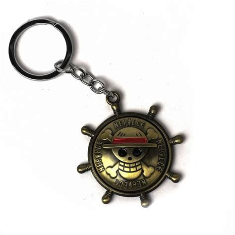 Daiyamondo One Piece Luffy Anime Logo Golden Jolly Roger Rotating Metal ...