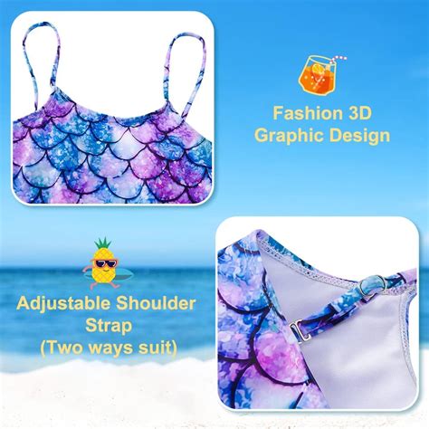 Buy Funnycokid Girls One Piece Swimsuits Printed Bathing Suit ...