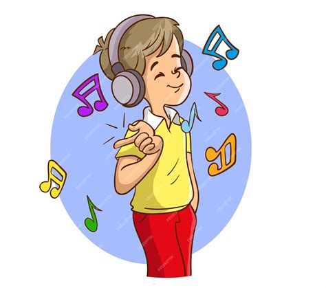 Premium Vector | Vector illustration of boy listening to music