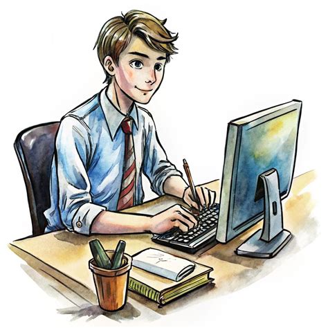 Computer Boy Drawing 的图像结果