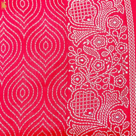 Razzmatazz Pink Pure Katan Silk Handloom Banarasi Saree – Khinkhwab
